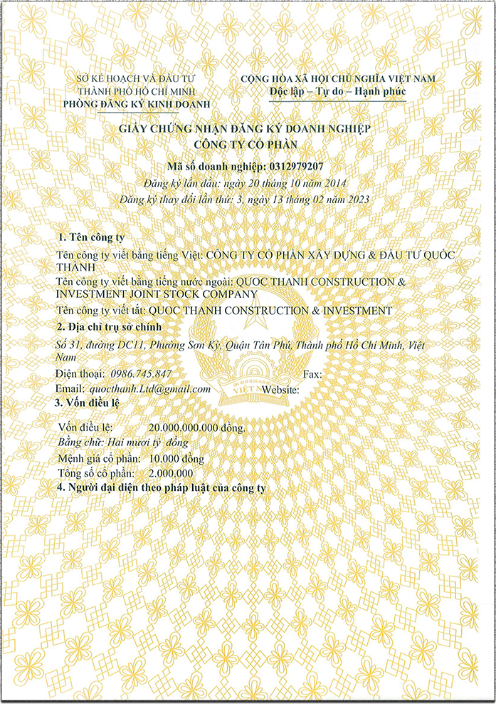 Giấy Phép Kinh Doanh